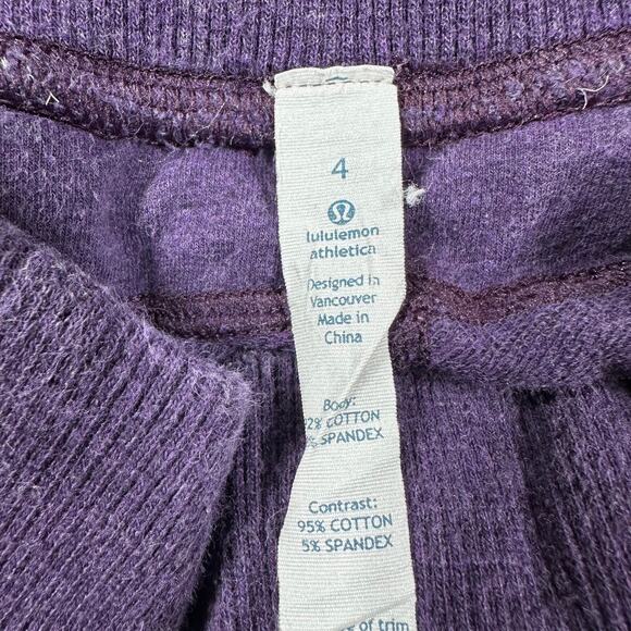 Lululemon Women's Size 4 Purple Dance Studio Cotton Blend Pants Good Condition - Picture 3 of 8